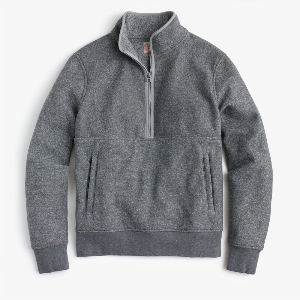 J. Crew Half-Zip Pullover Marled Gray Polartec® Sweater Fleece Medium